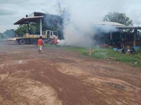 ออกดำเนินโครงการป้องกันและควบคุมโรคไข้เลือดออก หมู่ที่ 12