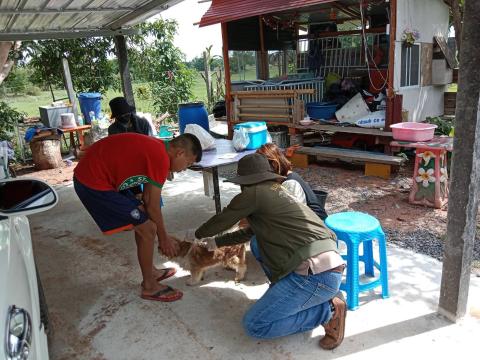 ลงพื้นที่ฉีดวัคซีนป้องกันและควบคุมโรคพิษสุนัขบ้า