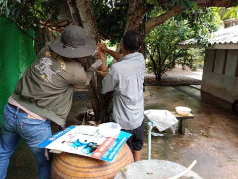 ลงพื้นที่ฉีดวัคซีนป้องกันและควบคุมโรคพิษสุนัขบ้า