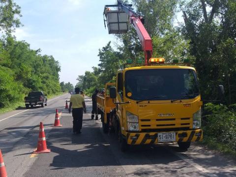 ลงพื้นที่ประสานงานการทำงานกับเจ้าหน้าที่หมวดทางหลวงนางรอง