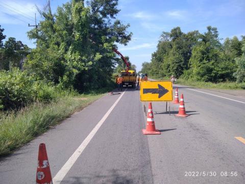 ลงพื้นที่ประสานงานการทำงานกับเจ้าหน้าที่หมวดทางหลวงนางรอง