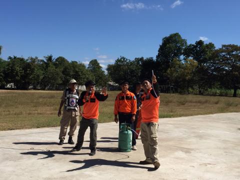 ซ้อมแผนการเตือนภัย ณ ศูนย์พัฒนาเด็กเล็กโรงเรียนบ้านหนองงิ้วฯ