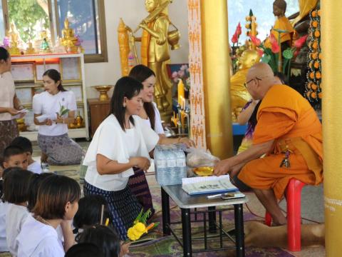 จัดกิจกรรมวันมาฆบูชา เพื่อไห้เด็กเข้าร่วมกิจกรรมที่ส่งเสริมคุณธรรมจริยธรรมและได้ทำบุญ ณ วัดสามัคคีราษร์บำรุง(วัดคอกควาย)