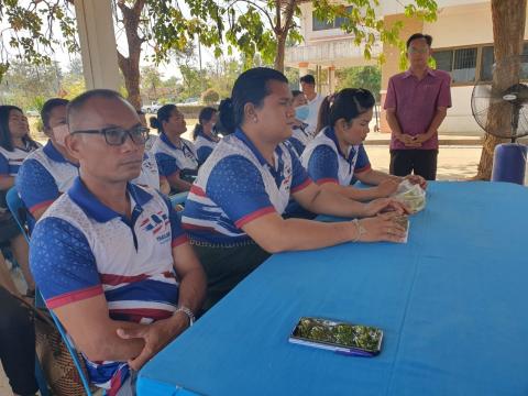 ประธานในพิธีเปิดโครงการเพิ่มพูนพัฒนาศักยภาพการปฏิบัติงาน ด้านสาธารณสุขชุมชน ด้านสุขแก่แก่นนำ ด้านสาธารณสุข และภาคีเครือข่ายที่เกี่ยวข้อง