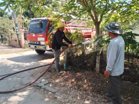 มอบหมายงานป้องกันและบรรเทาสาธารณภัย ให้ดำเนินการทำความสะอาดระบบท่อน้ำประปา