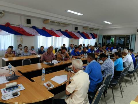 นายกองค์การบริหารส่วนตำบลนางรอง ประธานในพิธีเปิดการประชุมใหญ่สามัญ