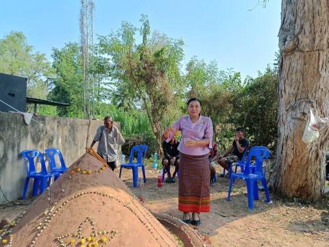 ร่วมพิธีทำบุญตักบาตรตาปู่สระหนองใหญ่ บ้านคอกควาย หมู่ 7