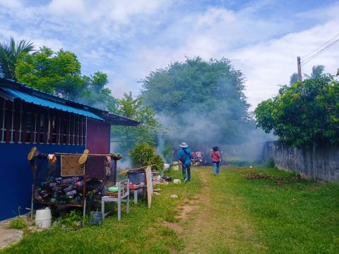 ออกดำเนินโครงการป้องกันและควบคุมโรคไข้เลือดออก ประจำปีงบประมาณ 2567 ณ บ้านแพงพวย